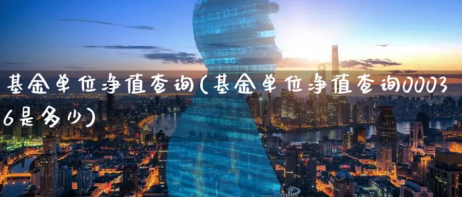 基金单位净值查询(基金单位净值查询00036是多少)_https://www.zzcnk.com_理财_第1张
