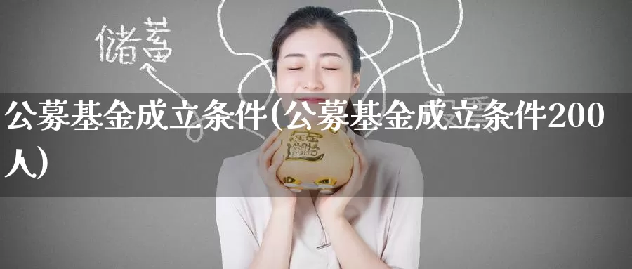 公募基金成立条件(公募基金成立条件200人)_https://www.zzcnk.com_期货_第1张