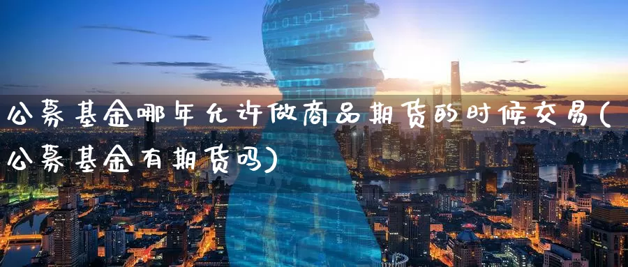 公募基金哪年允许做商品期货的时候交易(公募基金有期货吗)_https://www.zzcnk.com_内盘期货_第1张