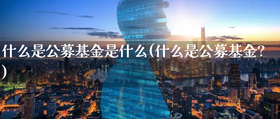 什么是公募基金是什么(什么是公募基金?)_https://www.zzcnk.com_基金_第1张