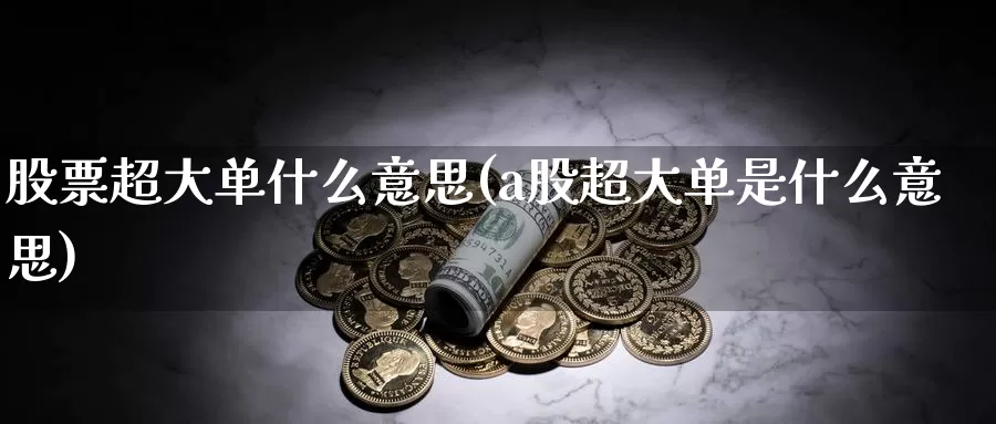 股票超大单什么意思(a股超大单是什么意思)_https://www.zzcnk.com_纳指期货_第1张