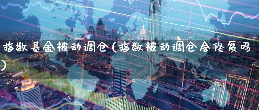 指数基金被动调仓(指数被动调仓会修复吗)_https://www.zzcnk.com_原油期货_第1张