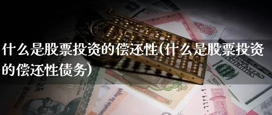 什么是股票投资的偿还性(什么是股票投资的偿还性债务)_https://www.zzcnk.com_理财_第1张