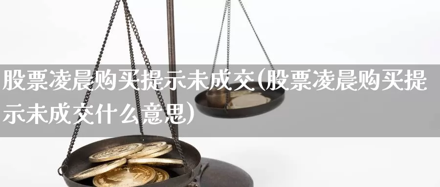 股票凌晨购买提示未成交(股票凌晨购买提示未成交什么意思)_https://www.zzcnk.com_股票_第1张
