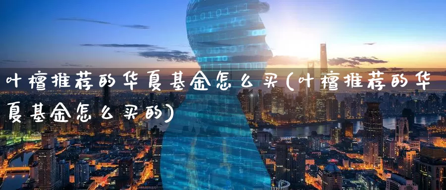 叶檀推荐的华夏基金怎么买(叶檀推荐的华夏基金怎么买的)_https://www.zzcnk.com_基金_第1张