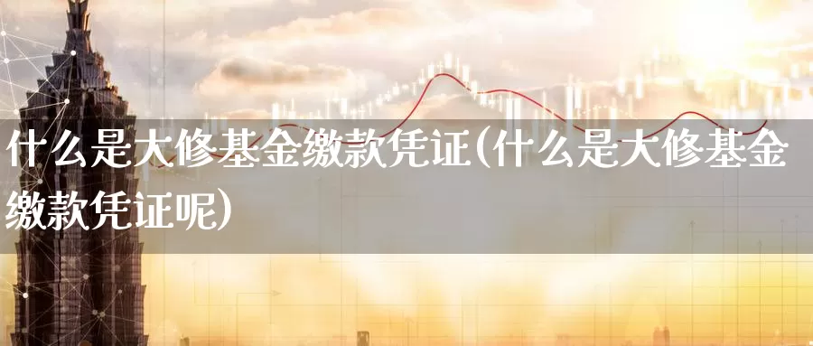 什么是大修基金缴款凭证(什么是大修基金缴款凭证呢)_https://www.zzcnk.com_基金_第1张