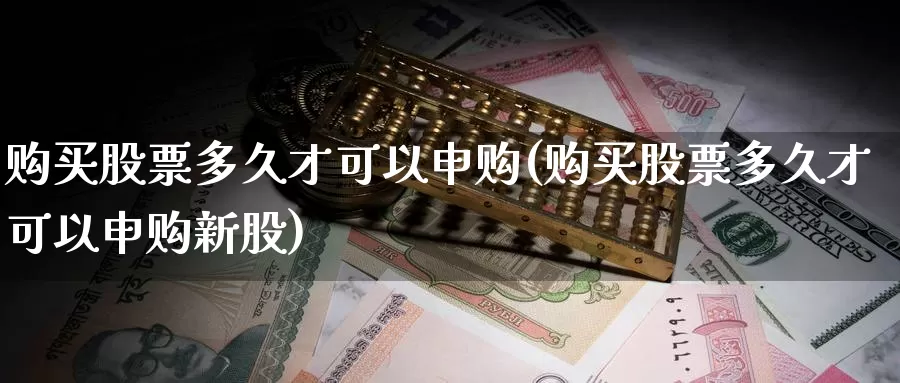 购买股票多久才可以申购(购买股票多久才可以申购新股)_https://www.zzcnk.com_股票_第1张