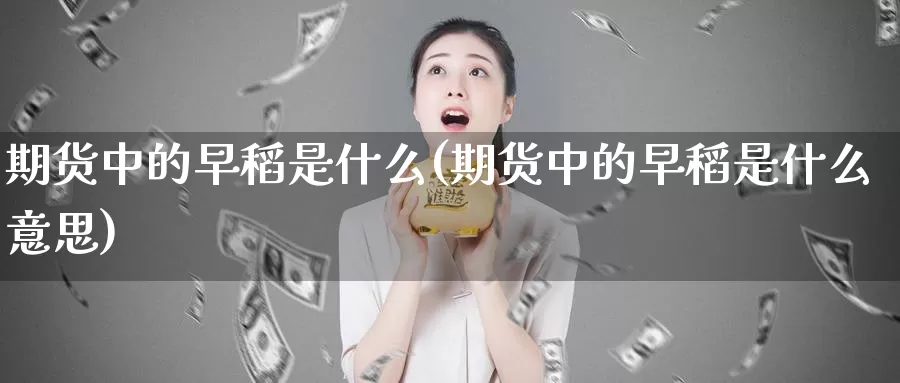 期货中的早稻是什么(期货中的早稻是什么意思)_https://www.zzcnk.com_期货_第1张