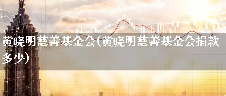 黄晓明慈善基金会(黄晓明慈善基金会捐款多少)_https://www.zzcnk.com_理财_第1张