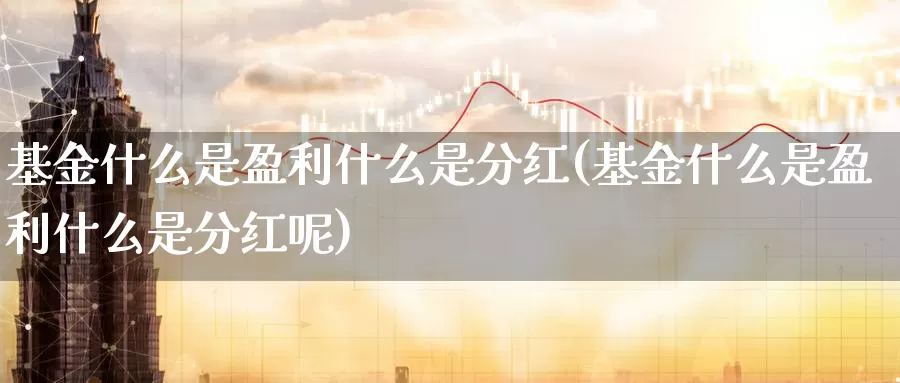 基金什么是盈利什么是分红(基金什么是盈利什么是分红呢)_https://www.zzcnk.com_基金_第1张