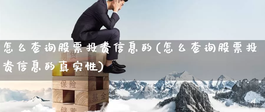 怎么查询股票投资信息的(怎么查询股票投资信息的真实性)_https://www.zzcnk.com_股票_第1张