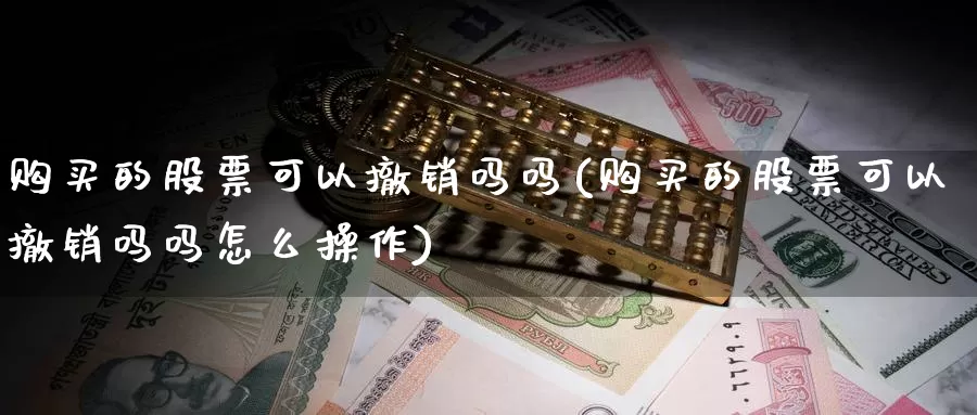 购买的股票可以撤销吗吗(购买的股票可以撤销吗吗怎么操作)_https://www.zzcnk.com_股票_第1张