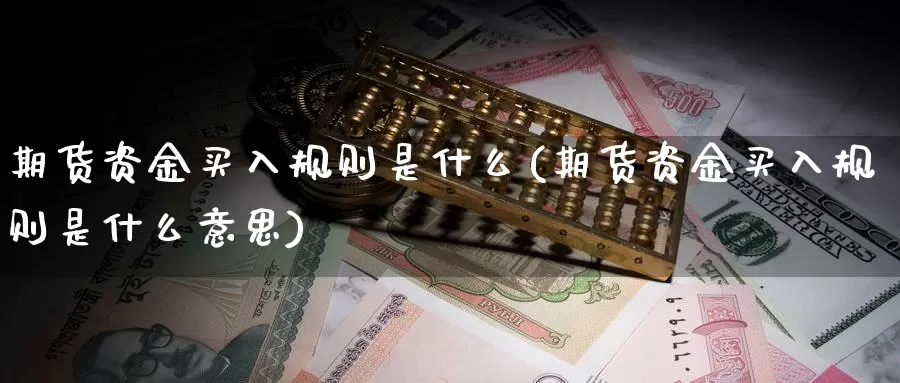 期货资金买入规则是什么(期货资金买入规则是什么意思)_https://www.zzcnk.com_期货_第1张