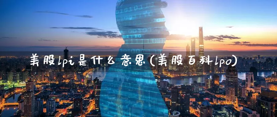美股lpi是什么意思(美股百科lpo)_https://www.zzcnk.com_理财_第1张