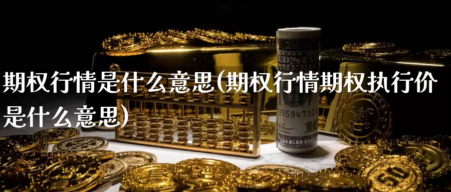 期权行情是什么意思(期权行情期权执行价是什么意思)_https://www.zzcnk.com_恒生指数_第1张